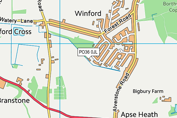 PO36 0JL map - OS VectorMap District (Ordnance Survey)
