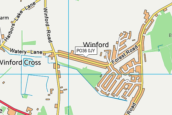 PO36 0JY map - OS VectorMap District (Ordnance Survey)