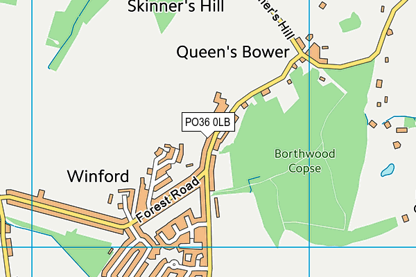 PO36 0LB map - OS VectorMap District (Ordnance Survey)