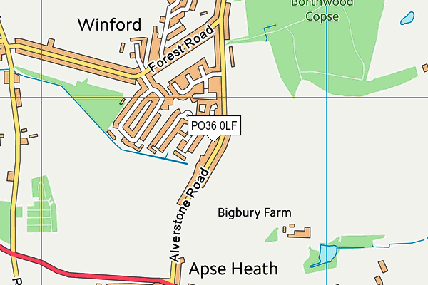 PO36 0LF map - OS VectorMap District (Ordnance Survey)