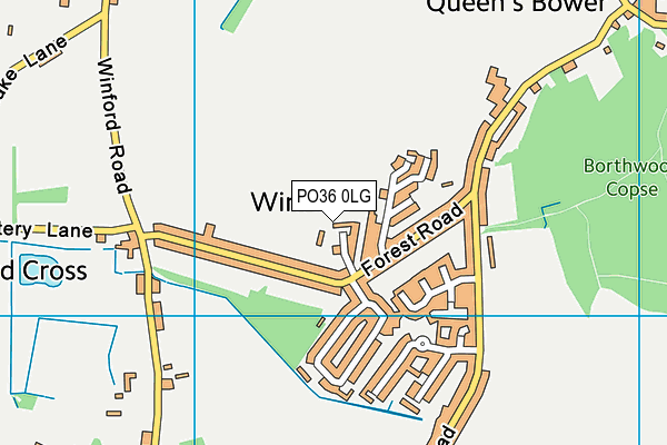 PO36 0LG map - OS VectorMap District (Ordnance Survey)