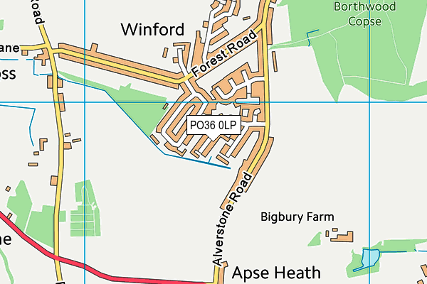 PO36 0LP map - OS VectorMap District (Ordnance Survey)