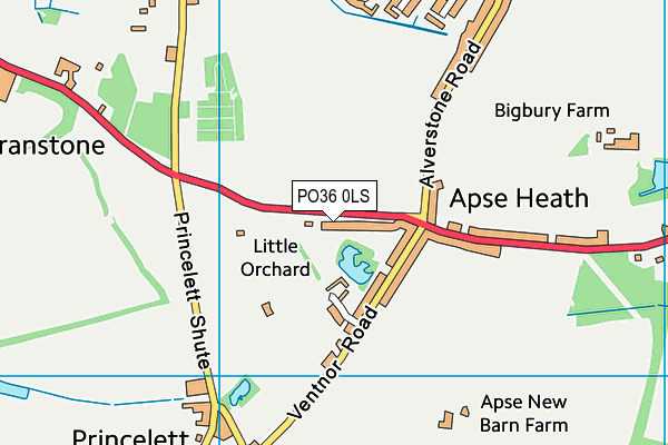 PO36 0LS map - OS VectorMap District (Ordnance Survey)