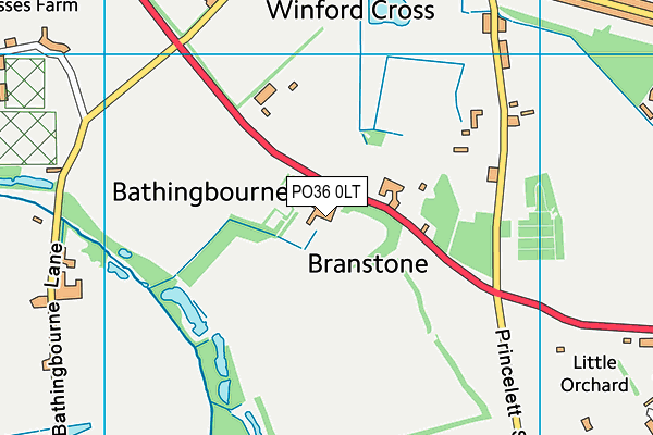 PO36 0LT map - OS VectorMap District (Ordnance Survey)