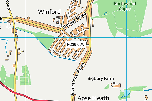 PO36 0LW map - OS VectorMap District (Ordnance Survey)