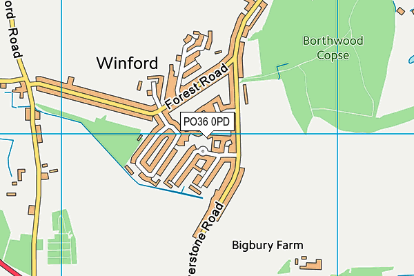 PO36 0PD map - OS VectorMap District (Ordnance Survey)