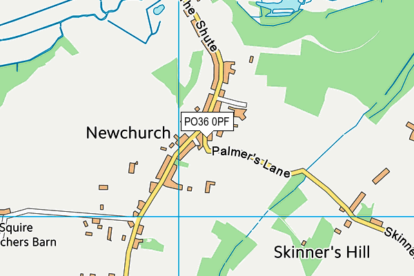 PO36 0PF map - OS VectorMap District (Ordnance Survey)