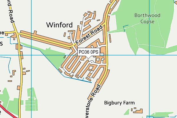 PO36 0PS map - OS VectorMap District (Ordnance Survey)