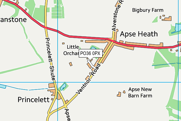 PO36 0PX map - OS VectorMap District (Ordnance Survey)