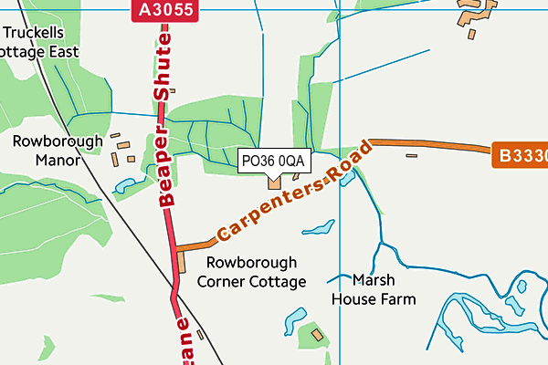 PO36 0QA map - OS VectorMap District (Ordnance Survey)