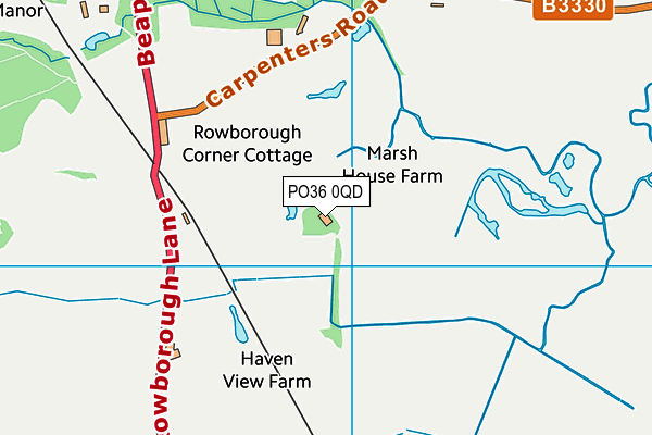 PO36 0QD map - OS VectorMap District (Ordnance Survey)