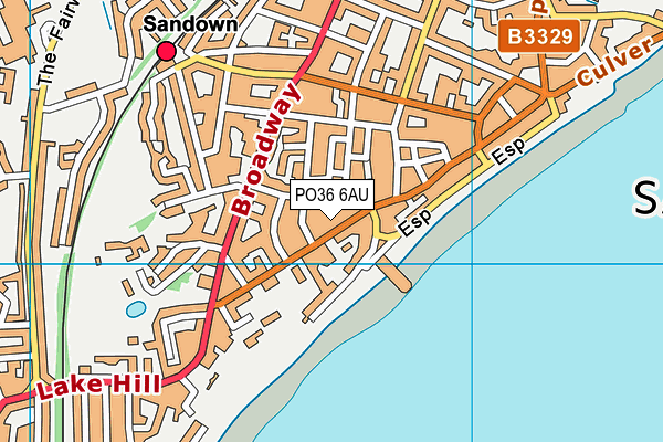 PO36 6AU map - OS VectorMap District (Ordnance Survey)