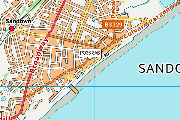 PO36 8AB map - OS VectorMap District (Ordnance Survey)