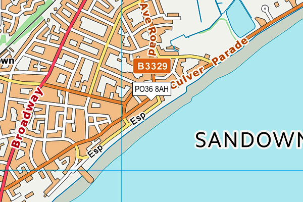 PO36 8AH map - OS VectorMap District (Ordnance Survey)