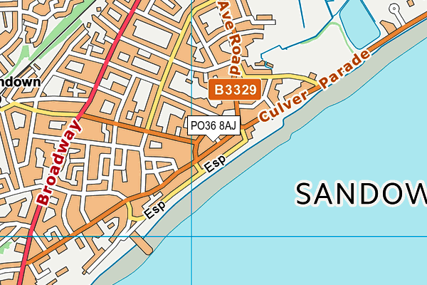 PO36 8AJ map - OS VectorMap District (Ordnance Survey)