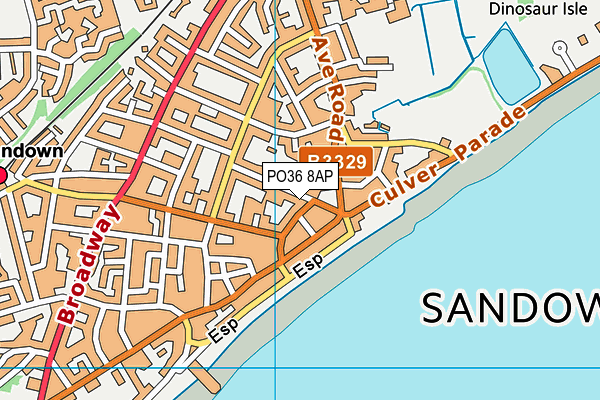 PO36 8AP map - OS VectorMap District (Ordnance Survey)