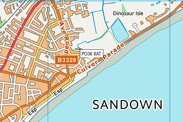 PO36 8AT map - OS VectorMap District (Ordnance Survey)