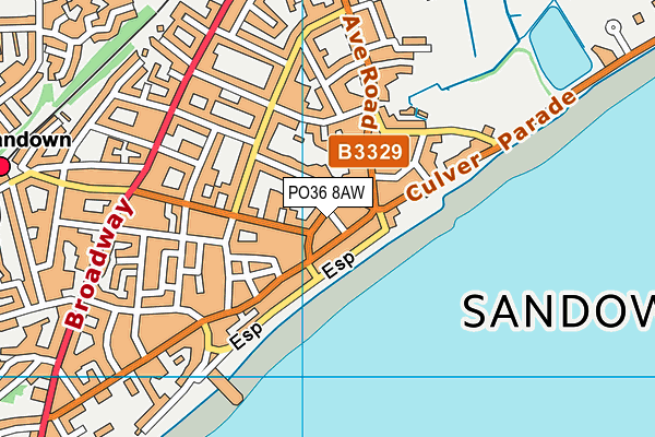 PO36 8AW map - OS VectorMap District (Ordnance Survey)