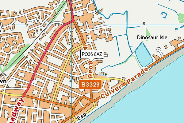 PO36 8AZ map - OS VectorMap District (Ordnance Survey)