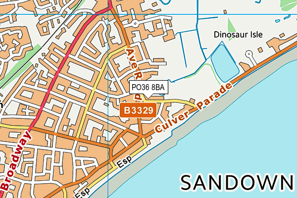 PO36 8BA map - OS VectorMap District (Ordnance Survey)