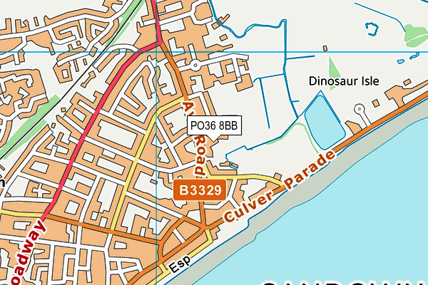 PO36 8BB map - OS VectorMap District (Ordnance Survey)