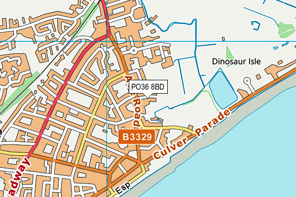 PO36 8BD map - OS VectorMap District (Ordnance Survey)