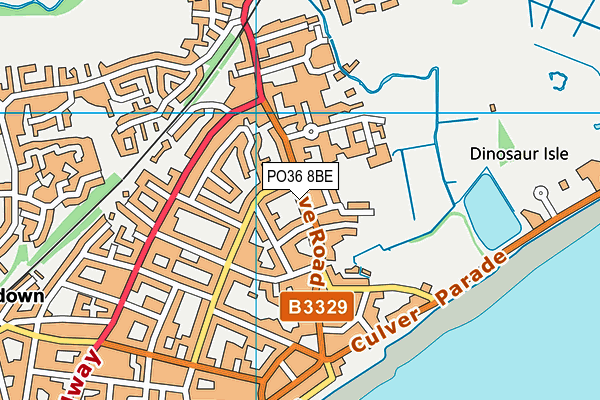 PO36 8BE map - OS VectorMap District (Ordnance Survey)