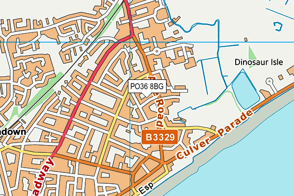 PO36 8BG map - OS VectorMap District (Ordnance Survey)