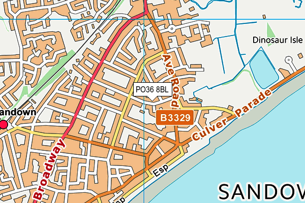 PO36 8BL map - OS VectorMap District (Ordnance Survey)