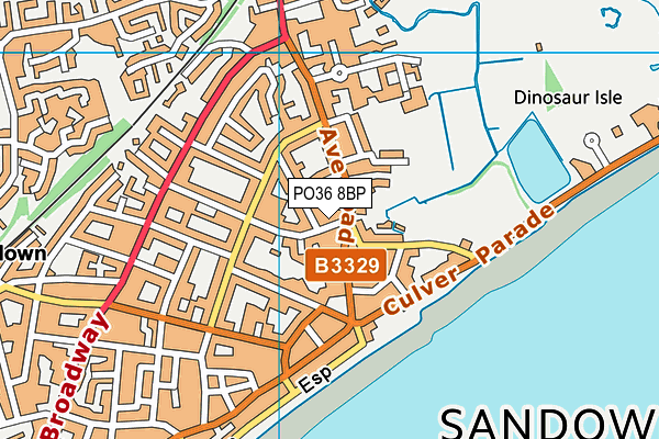 PO36 8BP map - OS VectorMap District (Ordnance Survey)