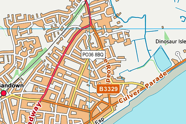 PO36 8BQ map - OS VectorMap District (Ordnance Survey)