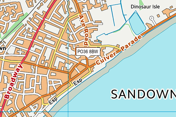 PO36 8BW map - OS VectorMap District (Ordnance Survey)