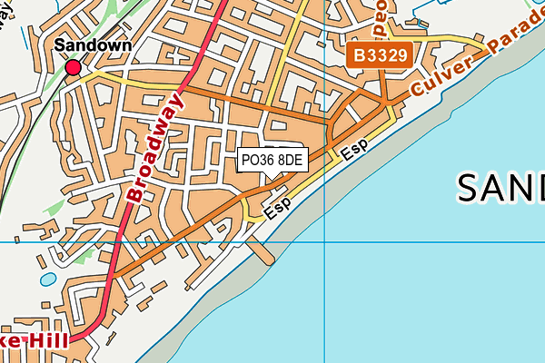 PO36 8DE map - OS VectorMap District (Ordnance Survey)