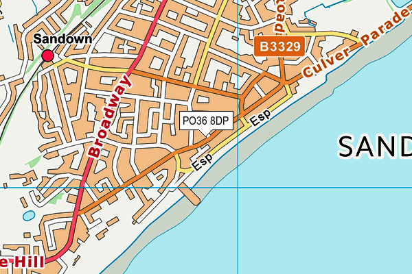 PO36 8DP map - OS VectorMap District (Ordnance Survey)