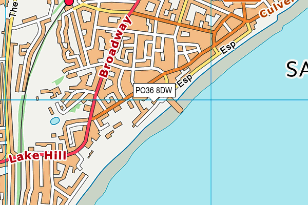 PO36 8DW map - OS VectorMap District (Ordnance Survey)