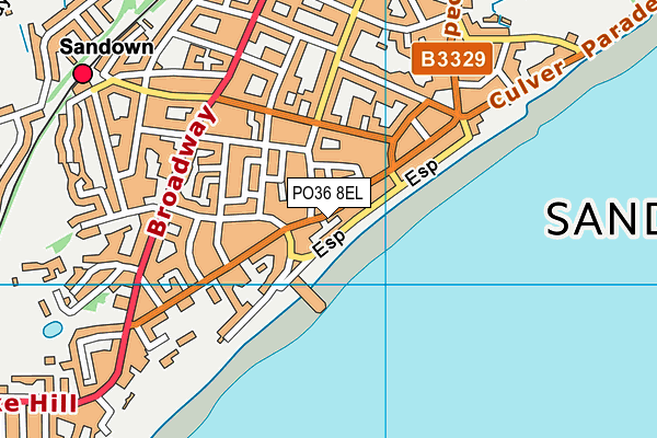 PO36 8EL map - OS VectorMap District (Ordnance Survey)