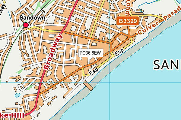 PO36 8EW map - OS VectorMap District (Ordnance Survey)