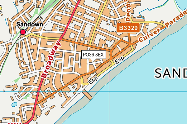 PO36 8EX map - OS VectorMap District (Ordnance Survey)