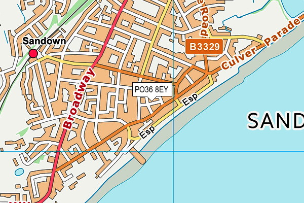 PO36 8EY map - OS VectorMap District (Ordnance Survey)