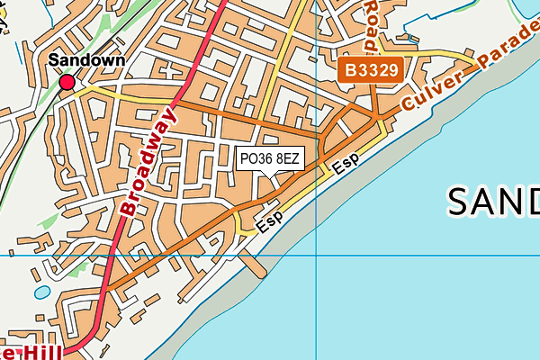 PO36 8EZ map - OS VectorMap District (Ordnance Survey)