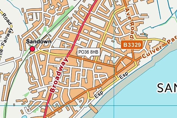 PO36 8HB map - OS VectorMap District (Ordnance Survey)