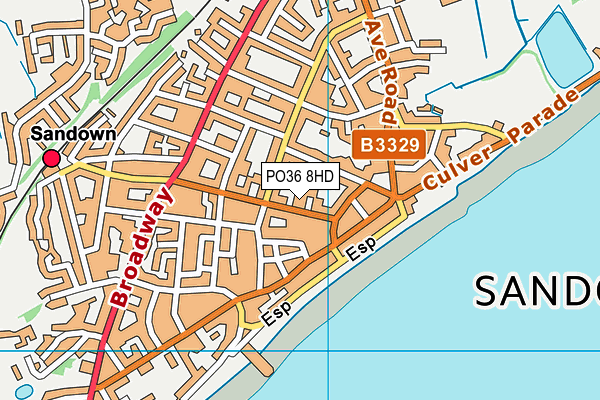 PO36 8HD map - OS VectorMap District (Ordnance Survey)