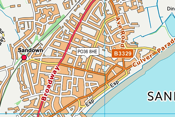 PO36 8HE map - OS VectorMap District (Ordnance Survey)