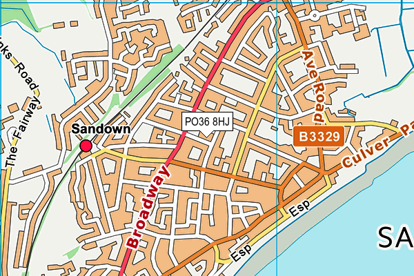 PO36 8HJ map - OS VectorMap District (Ordnance Survey)