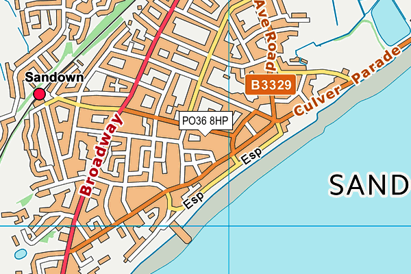 PO36 8HP map - OS VectorMap District (Ordnance Survey)