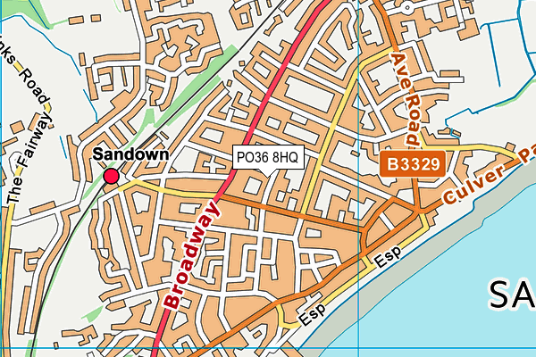 PO36 8HQ map - OS VectorMap District (Ordnance Survey)