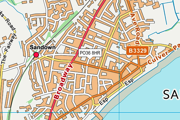 PO36 8HR map - OS VectorMap District (Ordnance Survey)