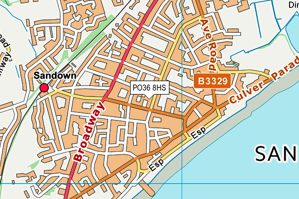 PO36 8HS map - OS VectorMap District (Ordnance Survey)