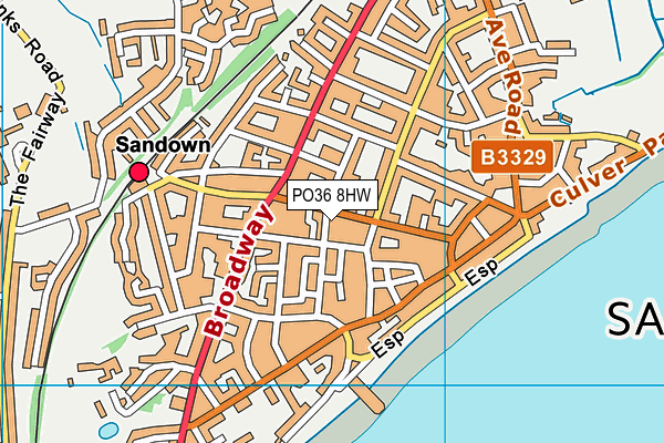 PO36 8HW map - OS VectorMap District (Ordnance Survey)