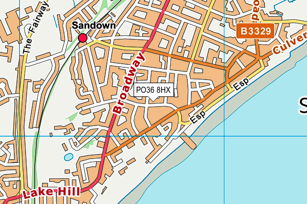 PO36 8HX map - OS VectorMap District (Ordnance Survey)